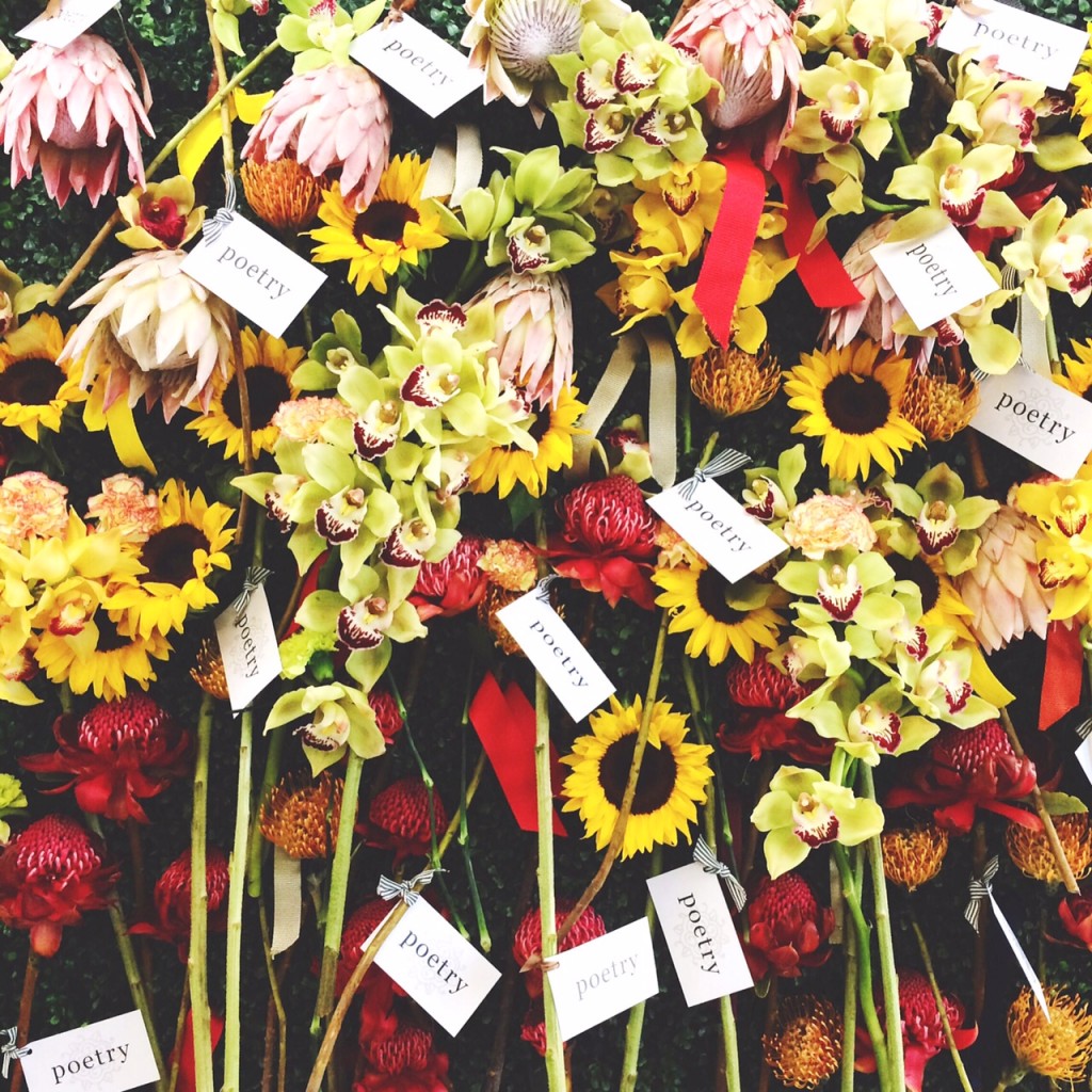 Poetry flower wall